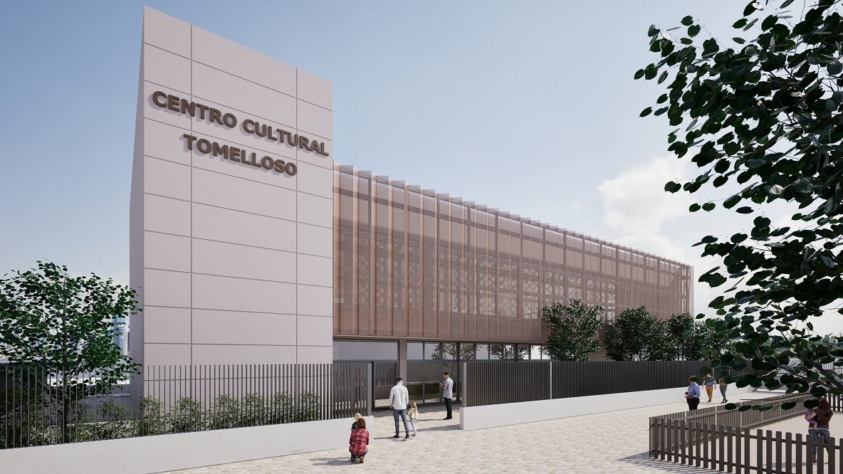 Recreación futuro centro cultural en el distrito de Usera