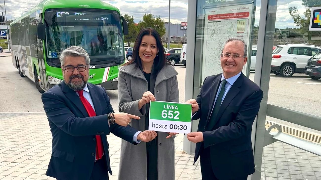 Anuncio de la ampliación de horario de la línea 652 Moncloa-Majadahonda-Gran Plaza 2