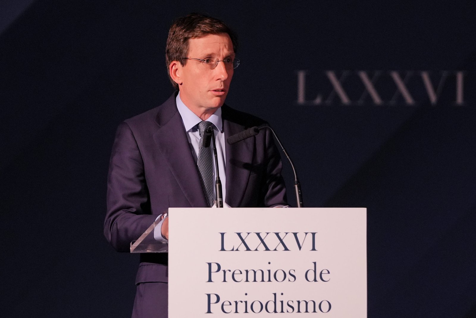 El alcalde de Madrid, José Luis Martínez-Almeida, durante su intervención