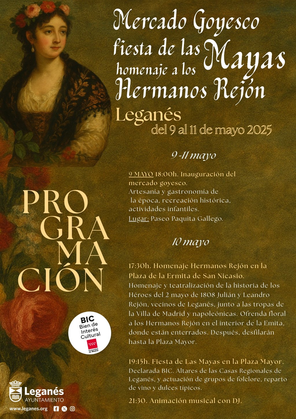 Fin de semana “Goyesco” en Leganés: mercado temático, Fiesta de las Mayas y un homenaje teatralizado a los Hermanos Rejón