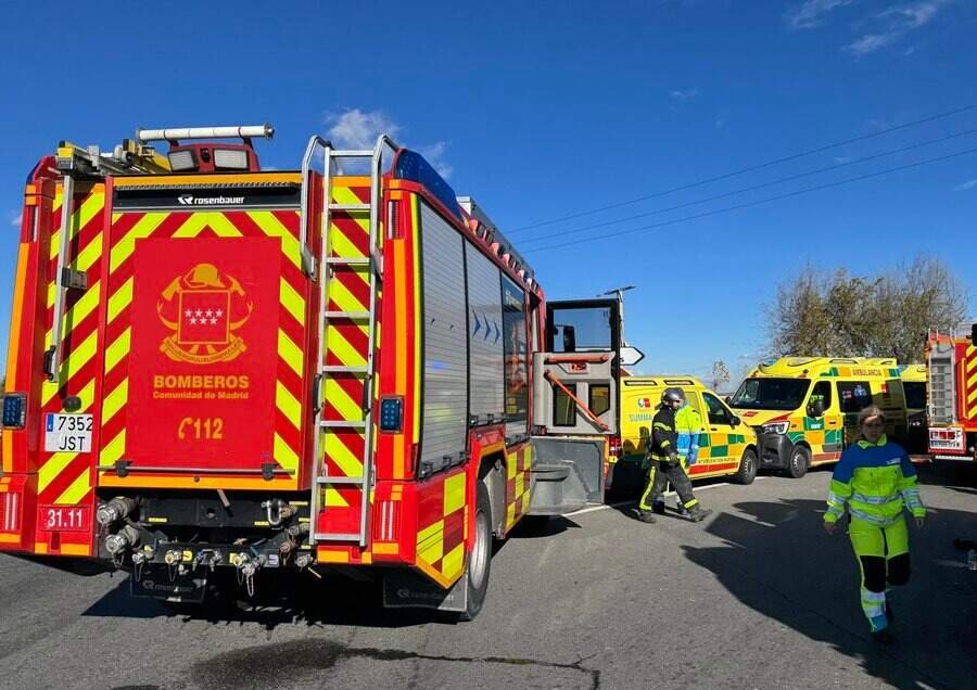 Bomberos de Madrid rescatan a un burro atrapado en un pozo en Robledo de Chavela