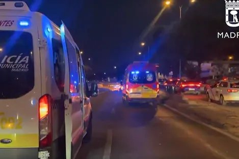 Muere un motorista tras salirse de la v�a en el plaza El�ptica de Madrid