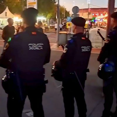 Agentes de Policía Local durante el servicio en las pasadas Fiestas Patronales.