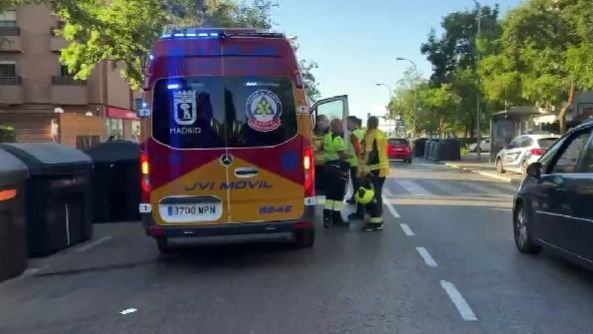 UVI Móvil atendiendo a los heridos.
