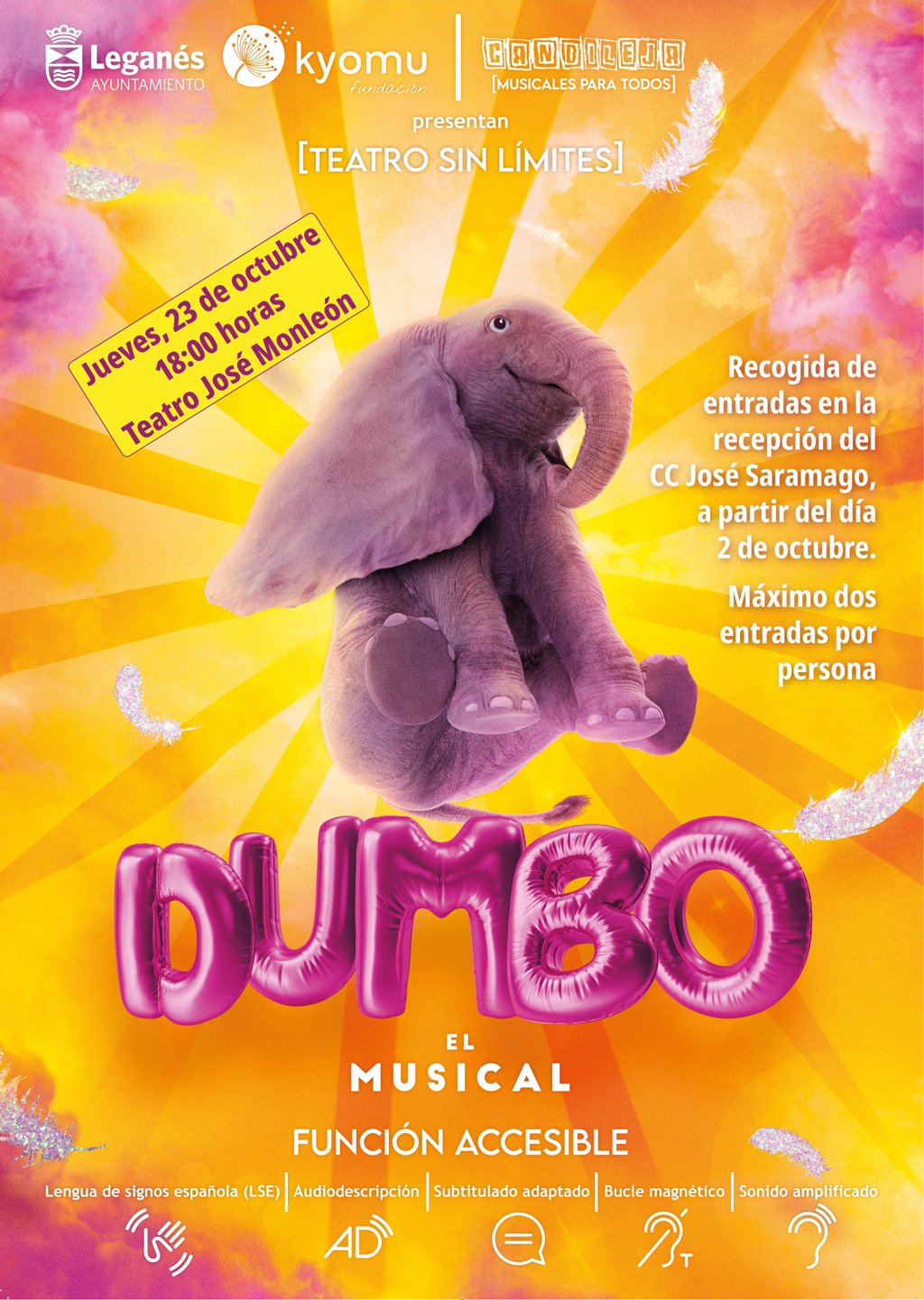 Llega a Leganés ‘Dumbo. El Musical’, una obra familiar totalmente accesible que fomenta la inclusión