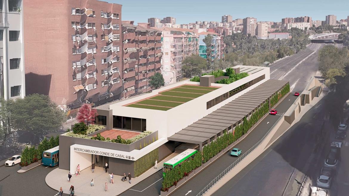 Infografía del futuro Intercambiador del Conde de Casal