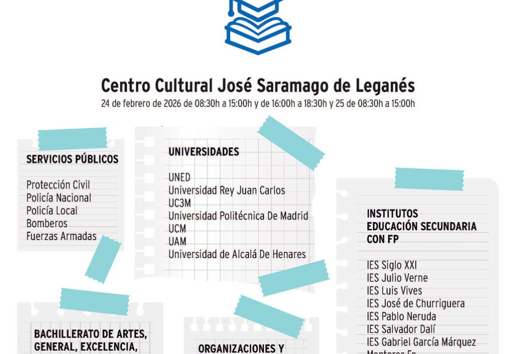 Más de 2.100 estudiantes de los institutos de Leganés pasarán por la II Feria de Orientación Académica y Profesional