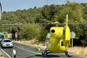 Dos heridos graves en colisión de turismos en la M-507 a la altura de Aldea del Fresno