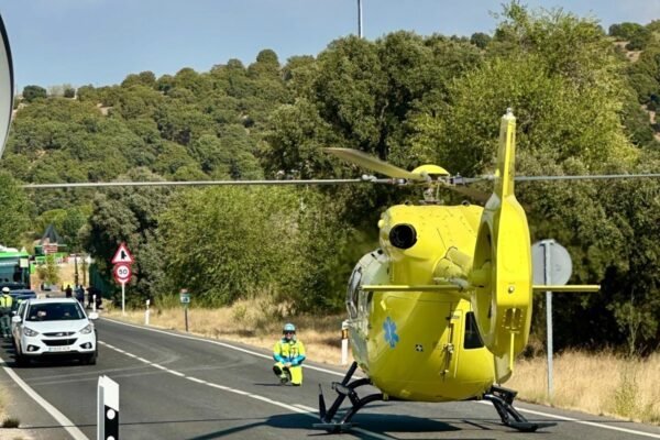 Dos heridos graves en colisión de turismos en la M-507 a la altura de Aldea del Fresno