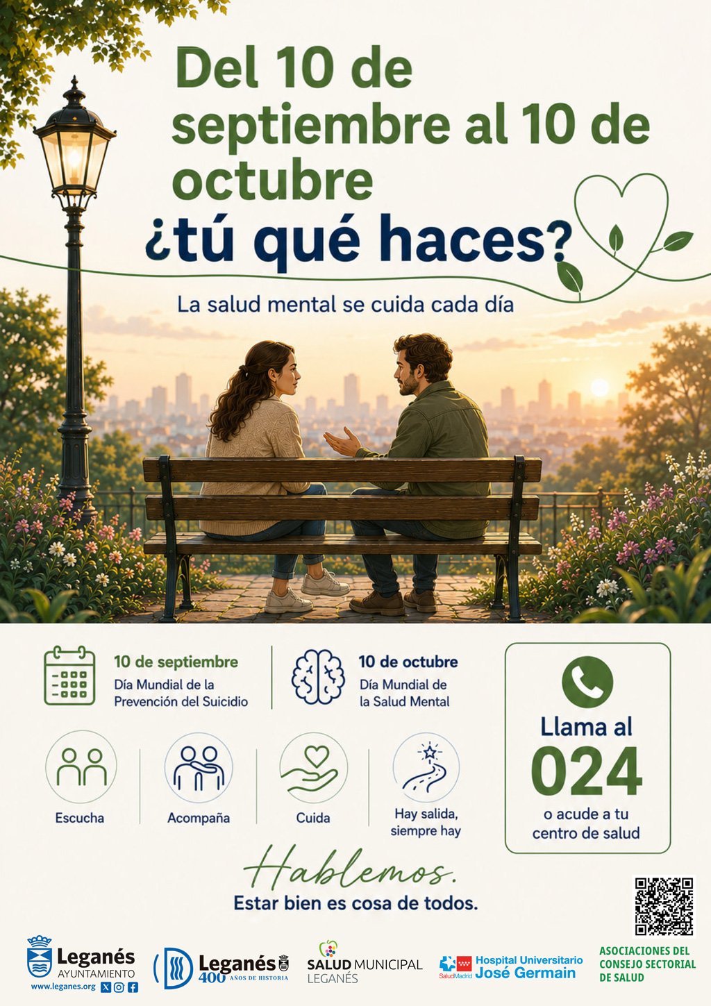 Leganés conmemora el Día Mundial para la Prevención del Suicidio con un mes de actividades para promover la salud mental y el bienestar emocional
