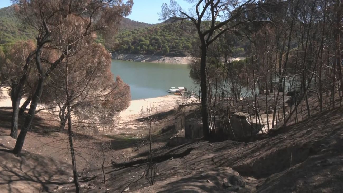Las cicatrices del incendio en la playa de la Virgen de la Nueva marcan un futuro incierto para sus vecinos