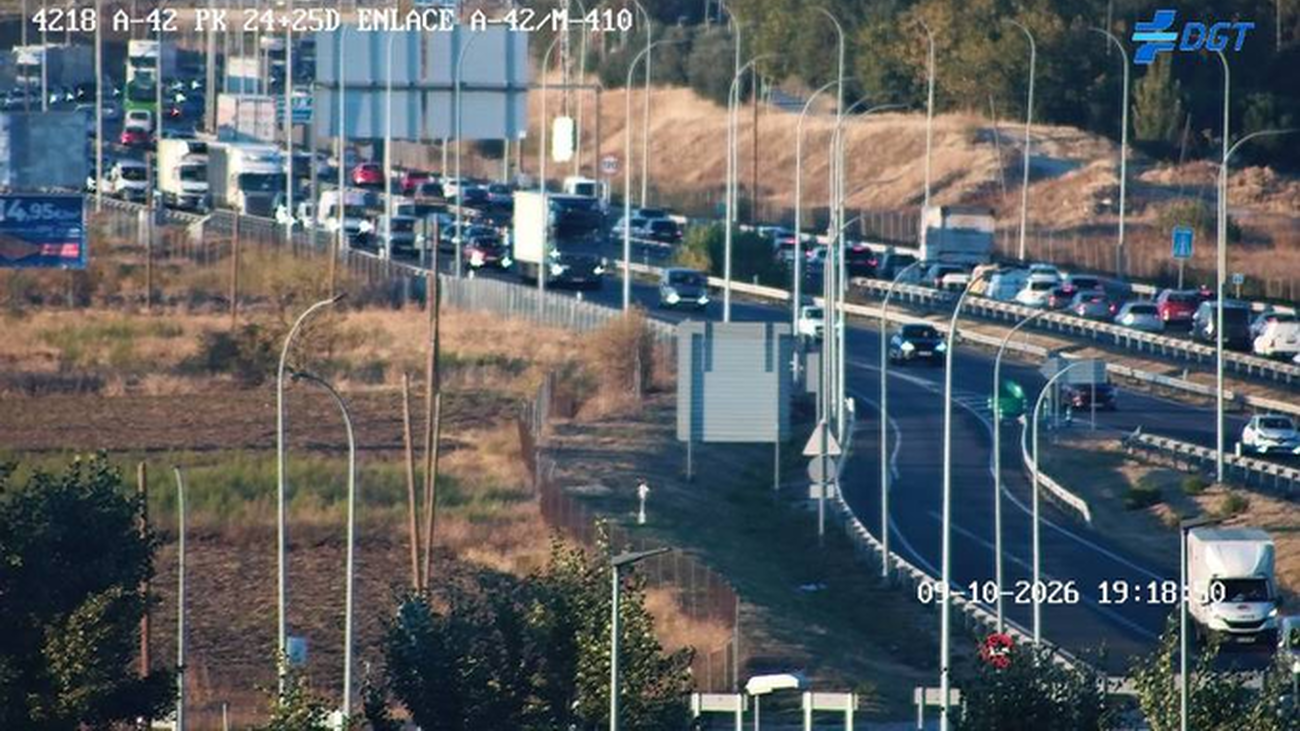 Retenciones en la A-42 en Parla